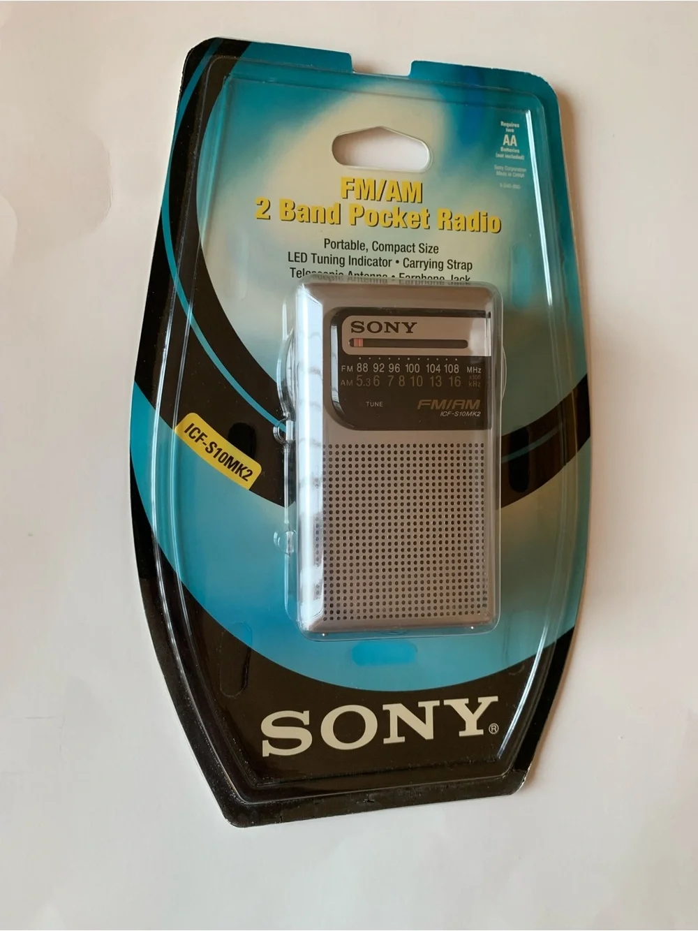 VINTAGE Sony ICF-S10MK2 Pocket Radio - FACTORY SEALED New Old Stock Silver